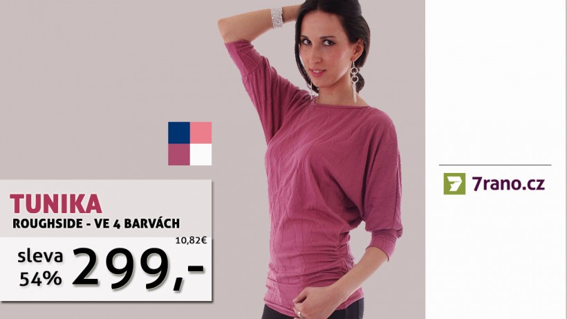 Tunika Roughside ve čtyřech barvách se slevou 54% 